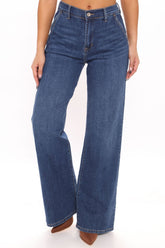 Easy Come Easy Goes Wide Leg Jeans - Dark Wash Ins Street